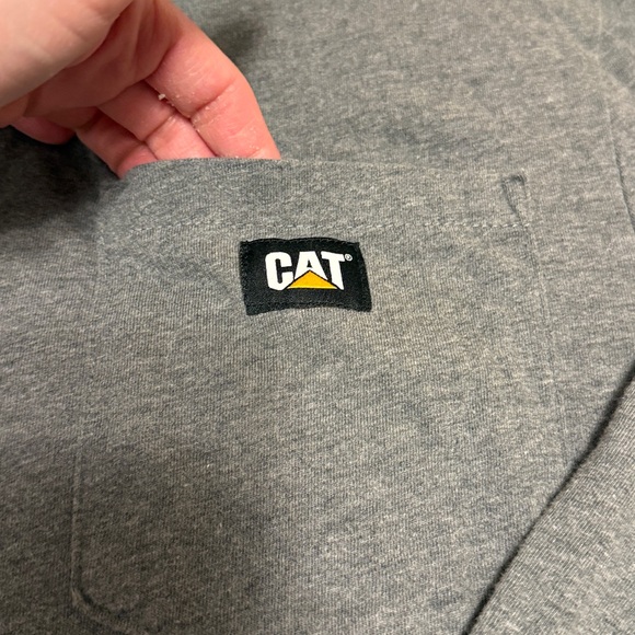 Men's CAT XL Gray Single Pocket Long Sleeve Shirt - Picture 5 of 8